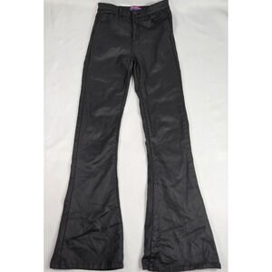 Edikted Faux Leather Pants High Rise Flare Leg Black Size S‎  24x29 70s 90s Y2k